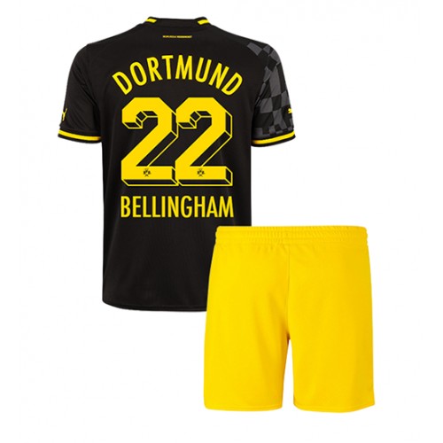 Fotbalové Dres Borussia Dortmund Jude Bellingham #22 Dětské Venkovní 2022-23 Krátký Rukáv (+ trenýrky)
